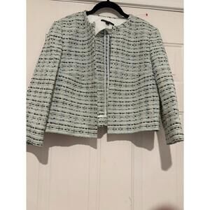 Women's grey Boss short cardigan jacket sz 4 #979